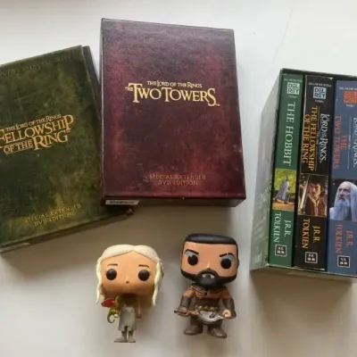 Lord Of The Rings Book and DVD Box Sets with Game Of Thrones Funko Pops