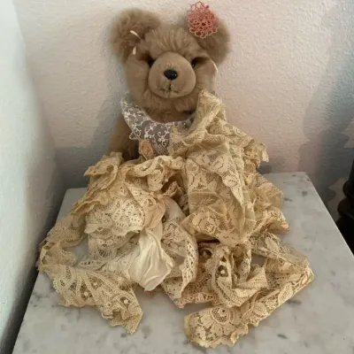 Vintage Applause Teddy Bear With Lace Collars