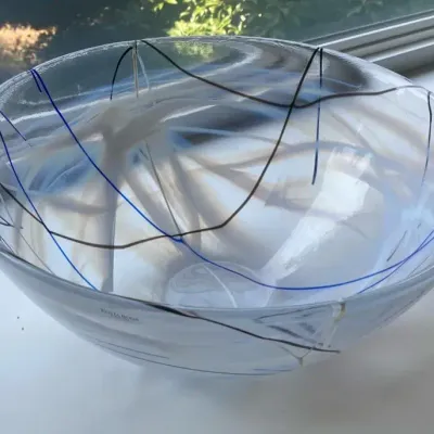 Kosta Boda Large Abstract Glass Bowl