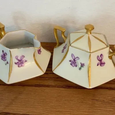 Bavaria Violet Design Sugar Dish & Creamer