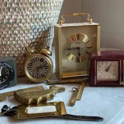 Vintage Brass Remington Clock And Others