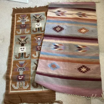 Two Woven Southwestern Style Wool Rugs