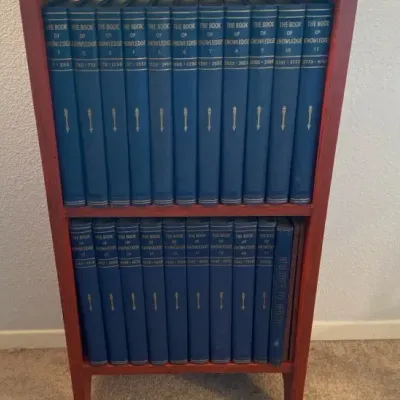 Vintage Book Of Knowledge Series 1-20 With Small Book Shelf