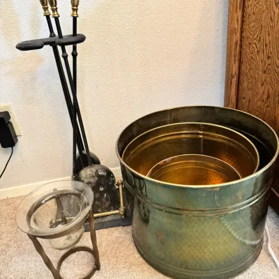 Fireplace Pokers With Copper Drums