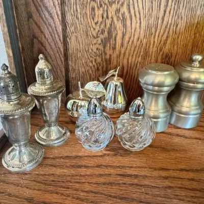 Sterling Silver Weighted Salt & Pepper Shakers With Other Salt & Pepper Shaker Sets