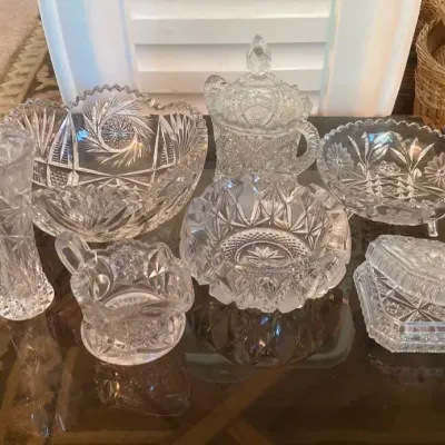 Collection of Cut Glass Bowls and Dishes