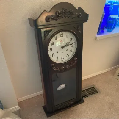 Frontier Wooden Wall Hanging Clock Made In Korea