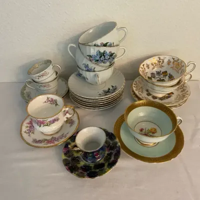 A Collection Of Tea Cups & Saucers-England, China, Canada, Japan 