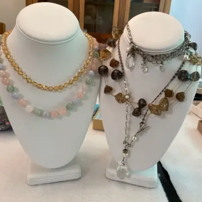 Citrine Necklace With Other Costume Jewelry 