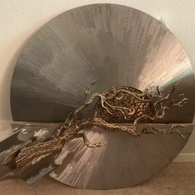 Metal Branch and Circular Wall Hanging