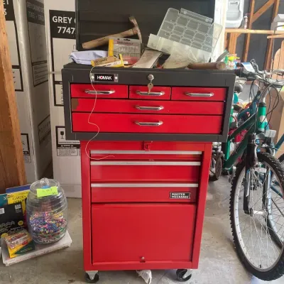 Master Mechanic And Homak Tool Chest With Misc Tools And Nails