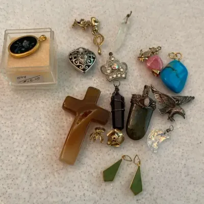 Mixed Pendants Of Stone And Metals