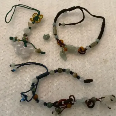 Jade Bead Bracelets and Horse Charm