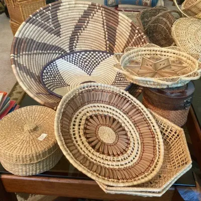 Decorative Woven Baskets, Bowls and Trays