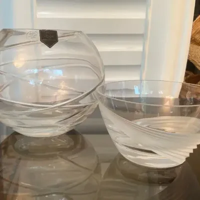 Lenox Fine European Lead Crystal Rose Bowl with Lenox Dish