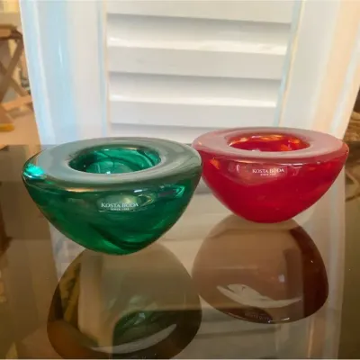 Kosta Boda Solid Glass Candle Holders