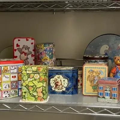 Assortment Of Decorative Metal Tins 