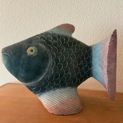 Handcrafted Folk Fish Art Made In Thailand