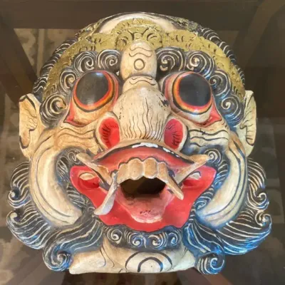 Balinese Barong Spirit Carved and Painted Wood Mask
