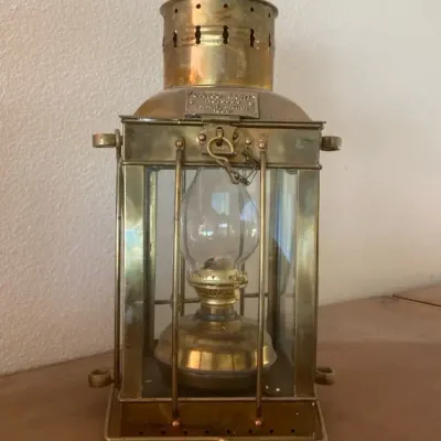 Vintage Brass Cargo Light Lantern #3954