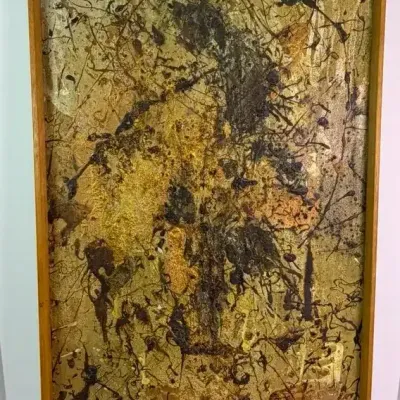 Abstract Expressionist Style Splatter & Drip Painting on Canvas