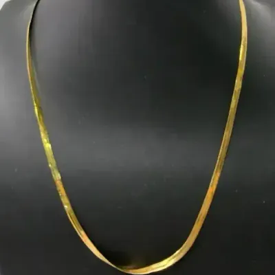 14K Gold 3.4mm Herringbone Necklace - 20"