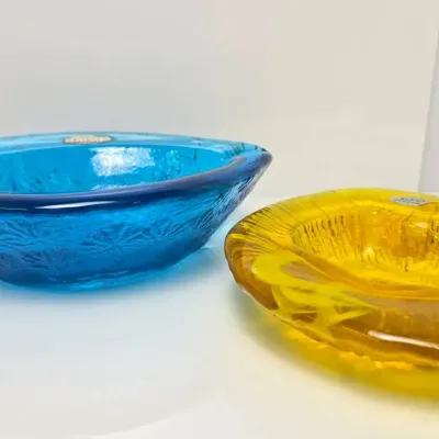 Vintage Blenko Handcrafted Art Glass Ashtrays(2)