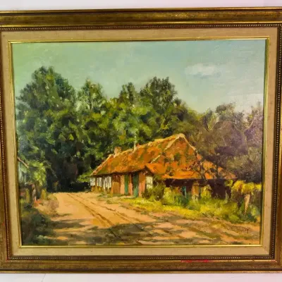Vincent Price Sears Collection Original Signed Painting - Win Ongena Impressionistic Landscape