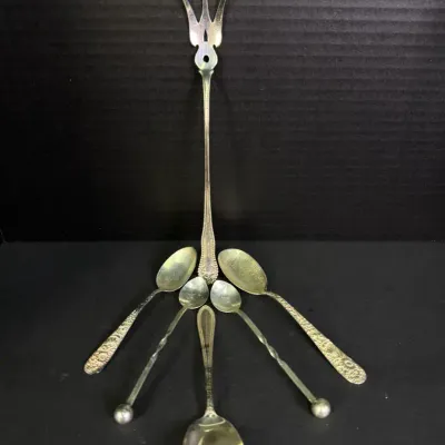 Sterling Silver S Kirk & Sons Repousse Spoons, Gorham Lettuce Fork & Jelly Spoon, More