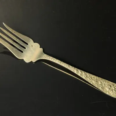 Sterling Silver Stieff "Rose" Serving Fork, Monogrammed