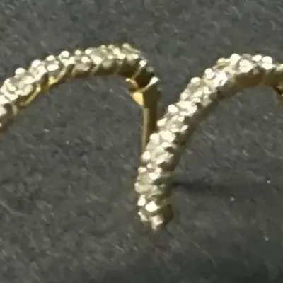 14K Gold Diamond Half Hoops