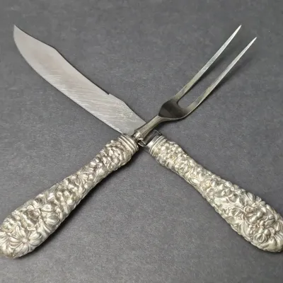 Sterling Silver Stieff "Rose" Carving Set
