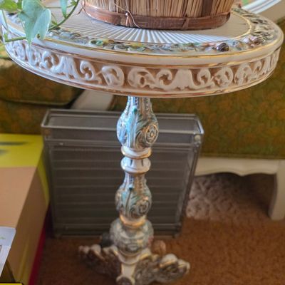 Sale Photo Thumbnail #23: Italian Capodimonte Style Pedestal Accent Table