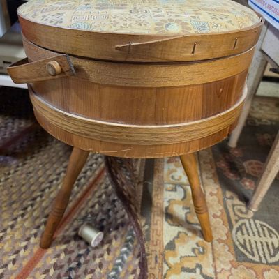 Sale Photo Thumbnail #43: Vintage Bentwood Sewing Stool/Basket