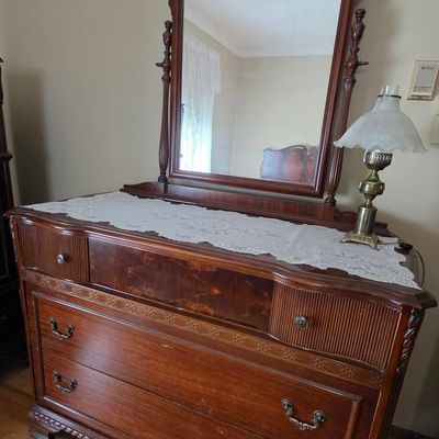 Sale Photo Thumbnail #10: Victorian Revival Mahogany Dresser with Mirror