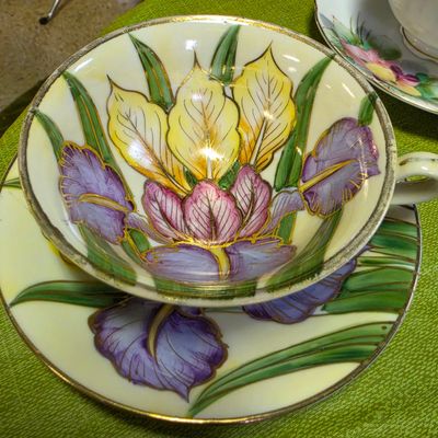 Sale Photo Thumbnail #60: Staffordshire "Iris" Teacup and Saucer