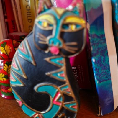 Sale Photo Thumbnail #88: Hand-Painted Laurel Burch Style Cat Figurine
