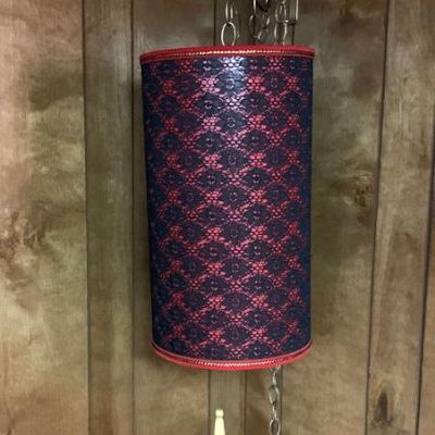 Sale Photo Thumbnail #38: Vtg. hanging swag lamp