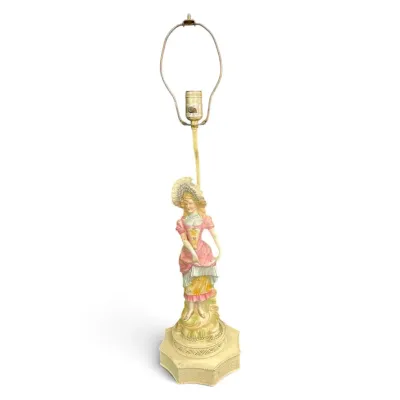Vintage Porcelain Victorian Lady Table Lamp
