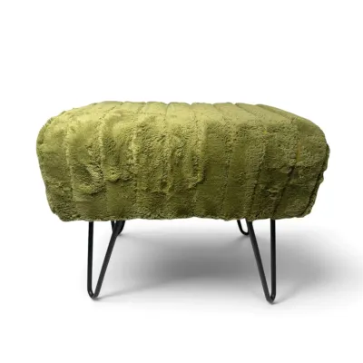 Fuzzy Green Foot Rest