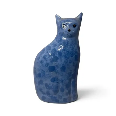 Blue Porcelain Decorative Cat