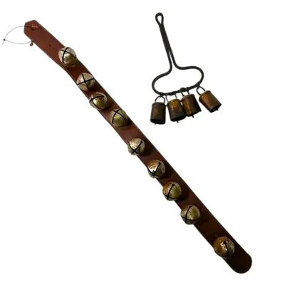 Antique Brass Sleigh Bells & Iron Cowbells