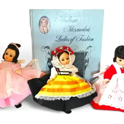 Vintage Madame Alexander Dolls With Orginal Boxes & Book