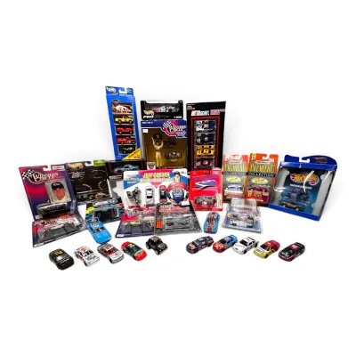 Assorted Toy Race Cars - NASCAR, Hot Wheels, Jeff Gordon Collector Set, & More