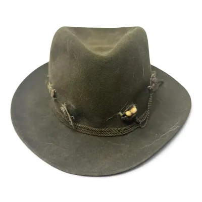Green Velvet Cowboy Hat W/ Pins