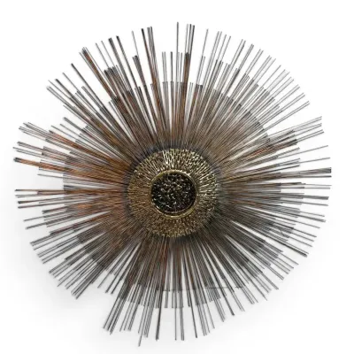 MCM Metal Sunburst Wall Sculpture 