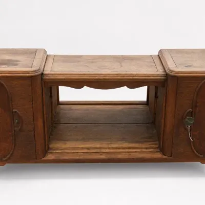 Wooden Two-Door Console Cabinet With Open Shelf