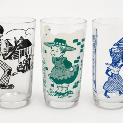 Assorted Printed Glass Tumblers With Cartoon Figures