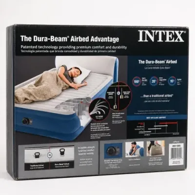 Intex Dura-Beam Airbed With Built-In Pump Box