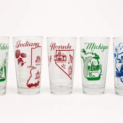 State Souvenir Glass Tumbler Set